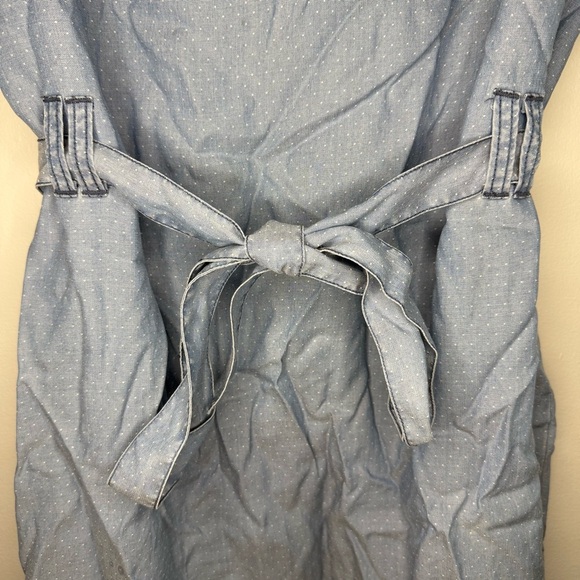 Jag Jeans Abra Chambray Light Blue Dotted Tie Dress - Picture 6 of 9